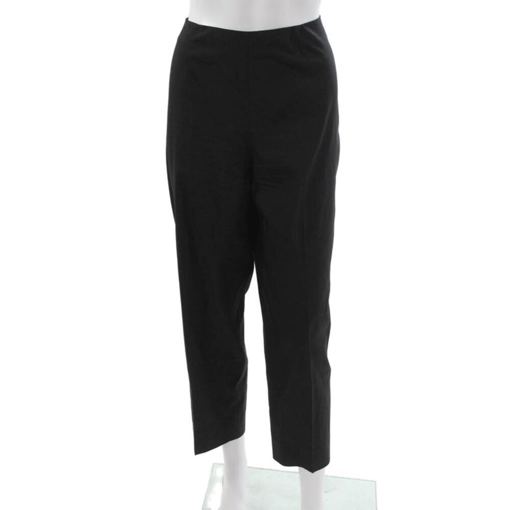 Piazza Sempione Unisex Cropped Black Silk Blend Pants Zip Size 48